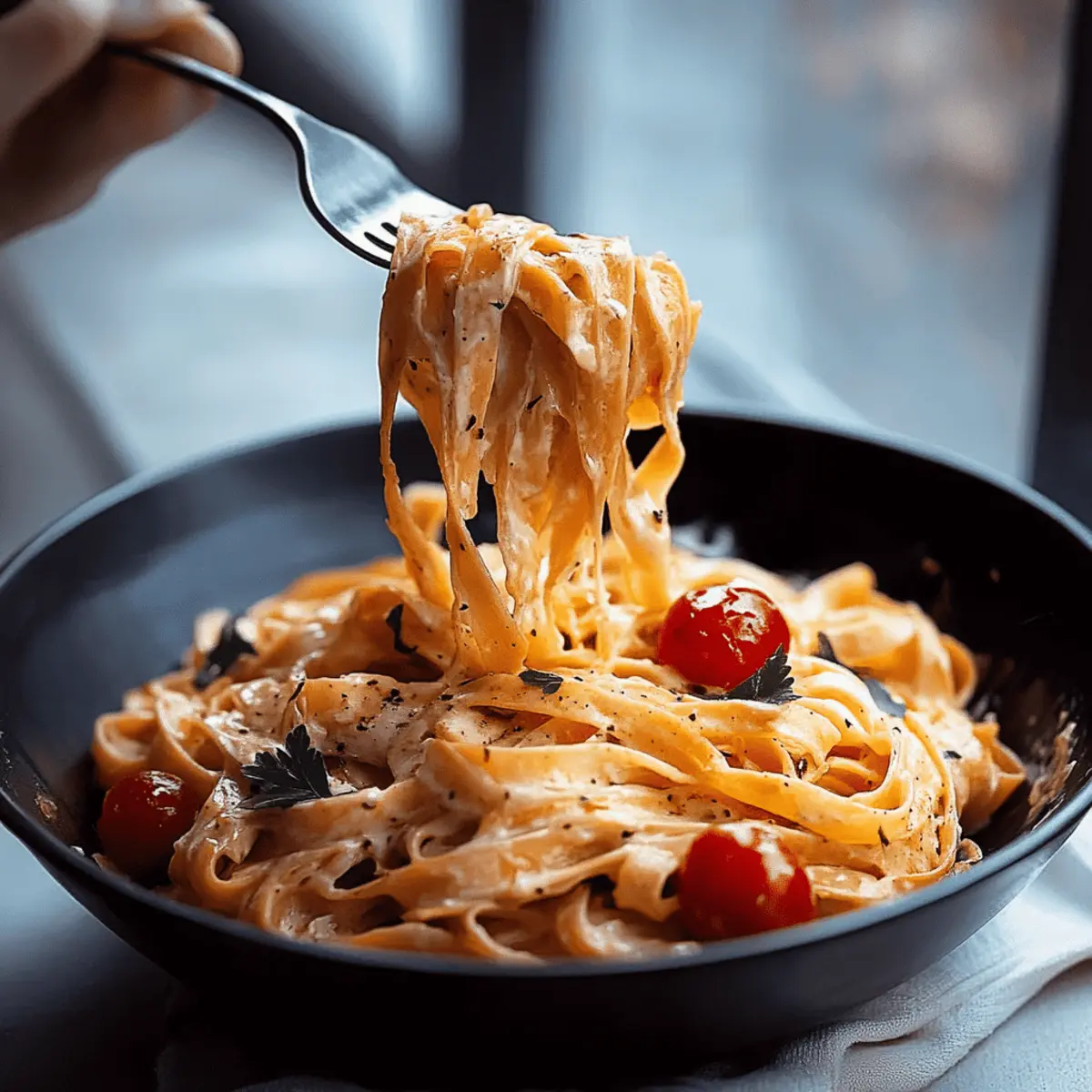 Fettuccine Salmon with Cherry Tomatoes