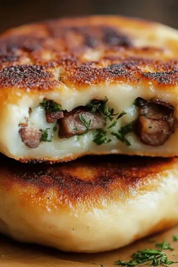 Mushroom Stuffed Potato Cakes