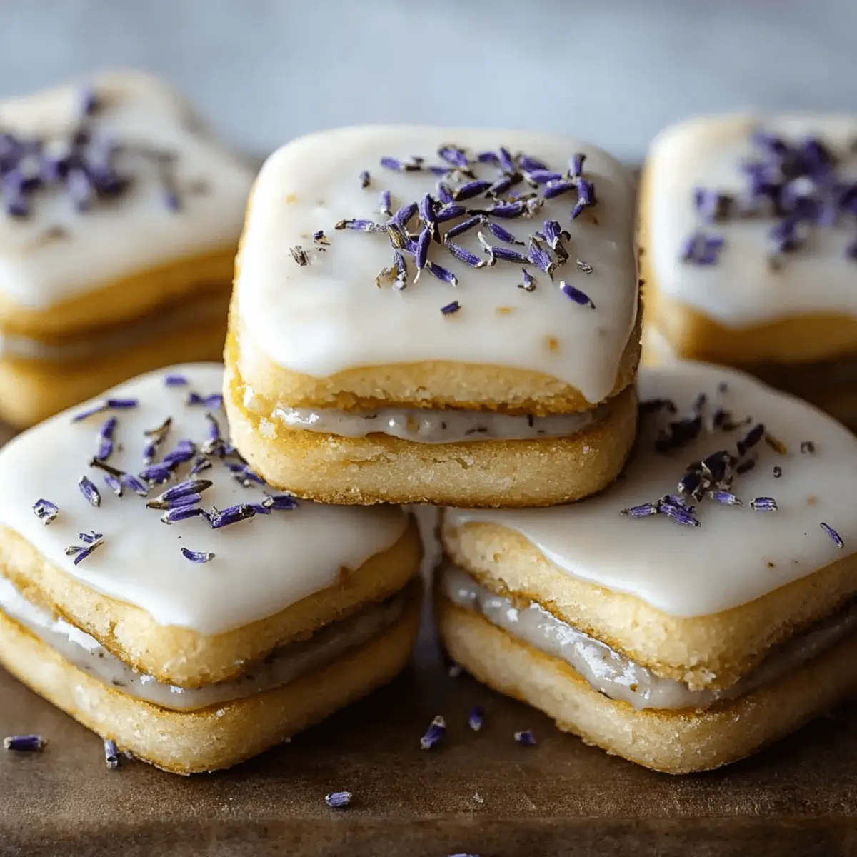 Iced Lemon Lavender Shortbread Cookies