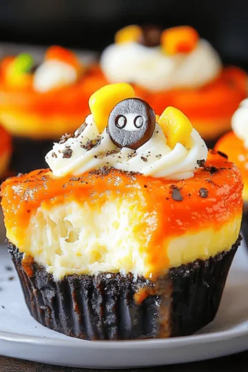 Mini Candy Corn Cheesecakes