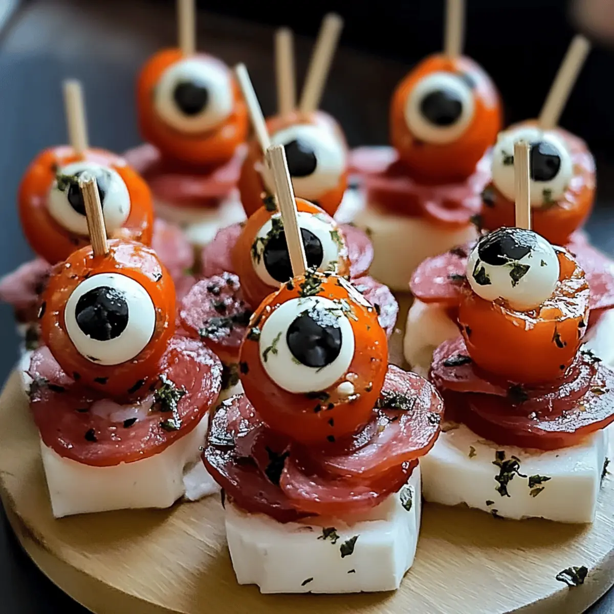 Salami Mozzarella Eyeballs