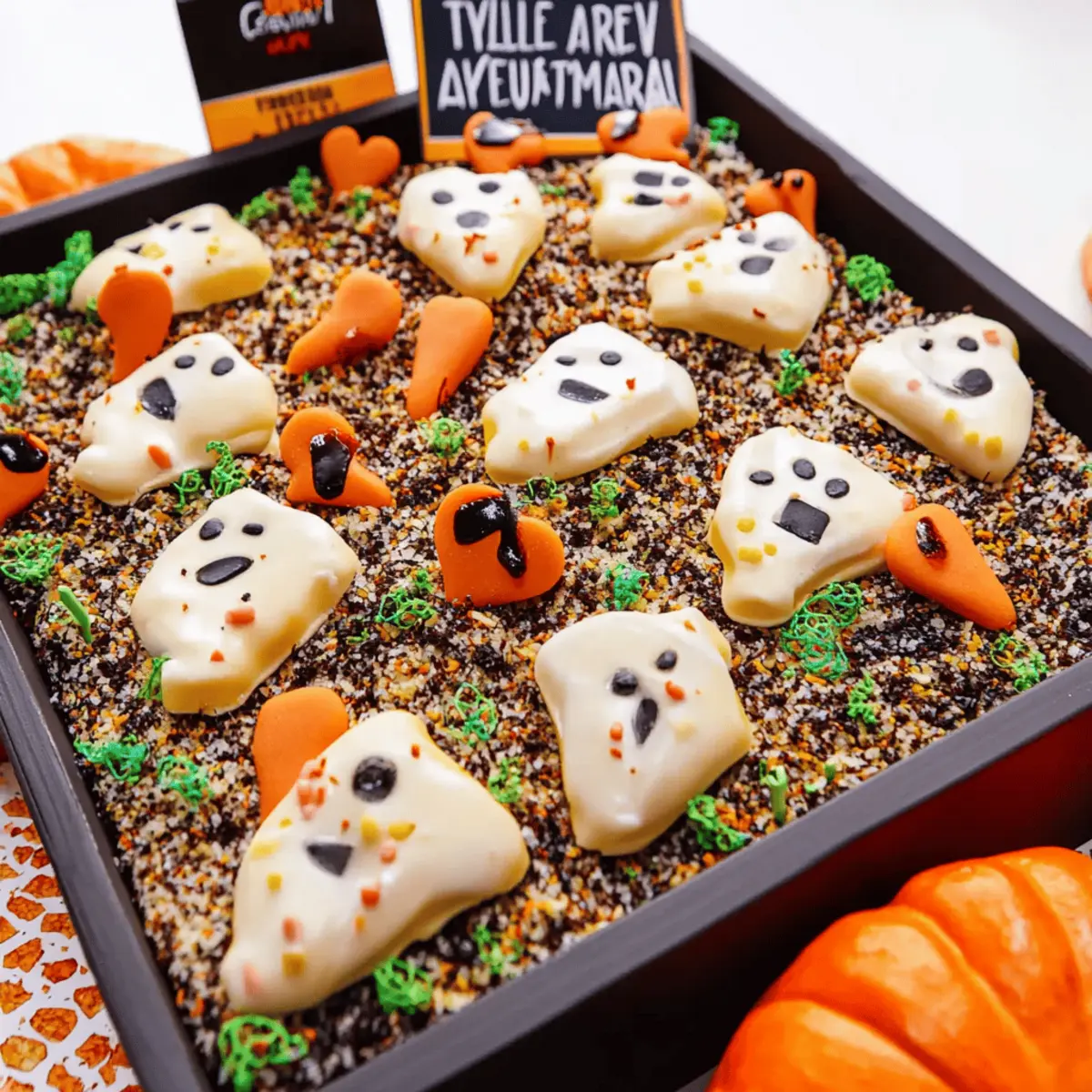 Halloween Graveyard Chocolate Poke Cake