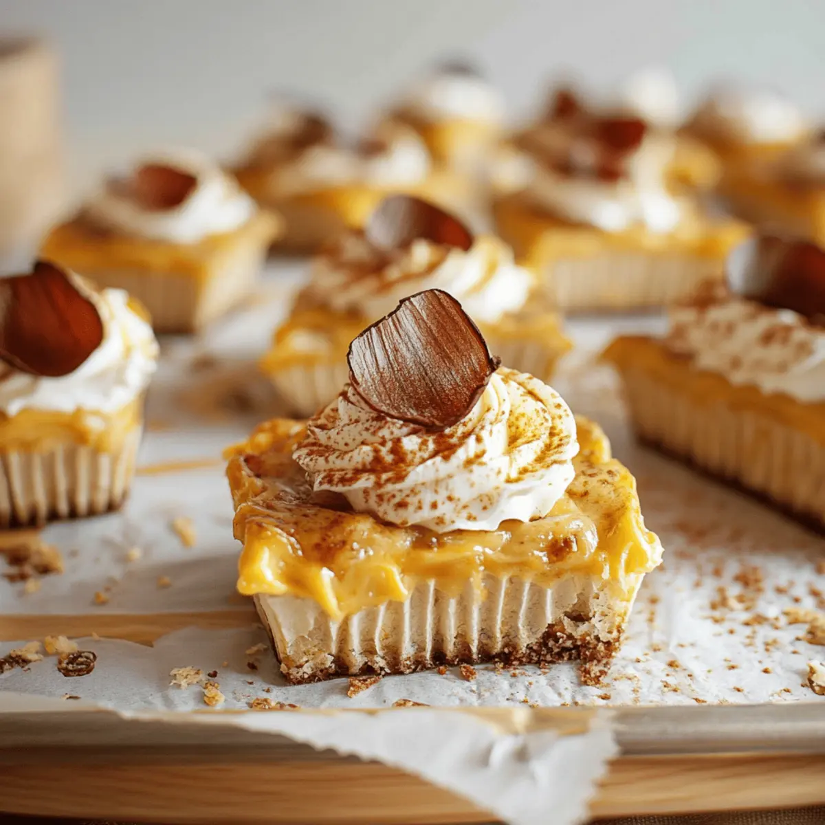Mini Pumpkin S’mores Cheesecakes