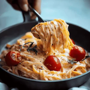 Fettuccine Salmon with Cherry Tomatoes