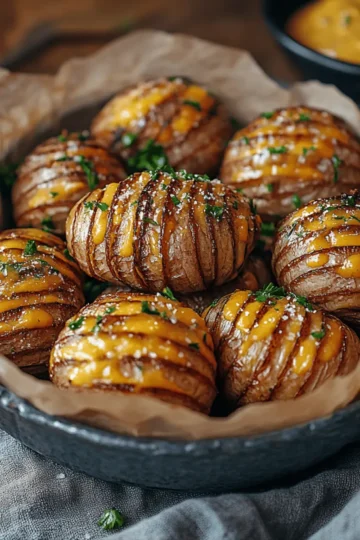 Oven-Baked Mini Hasselback Potatoes with Vegan Cajun Mayo