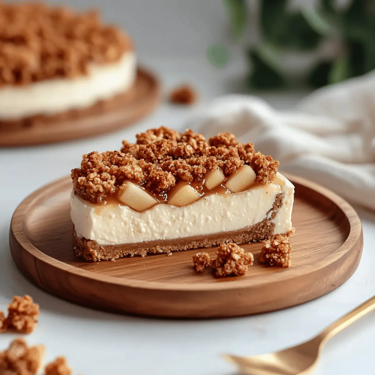 Vegan Apple Crumble Cheesecake