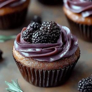 Dark Chocolate Blackberry Cupcakes