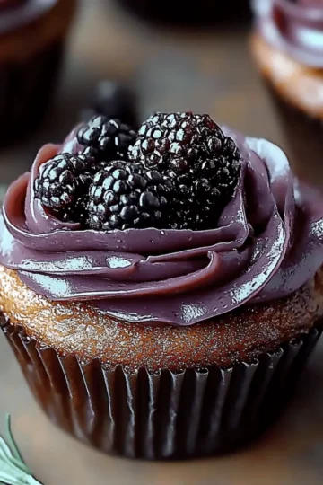 Dark Chocolate Blackberry Cupcakes