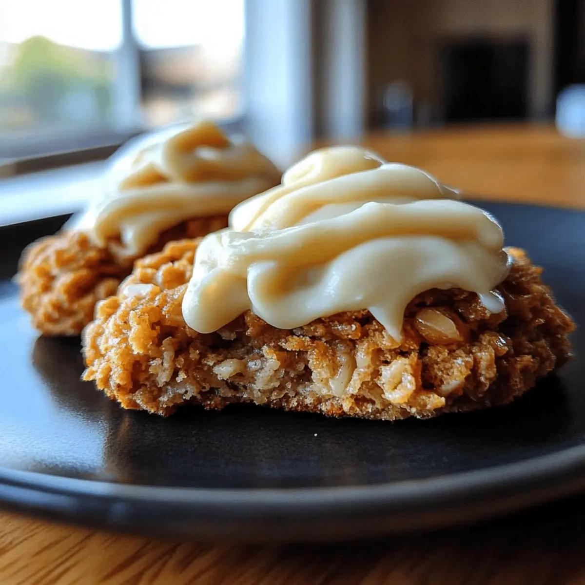 Soft Chewy Pumpkin Oatmeal Cookies Maple Frosting