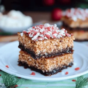 Chocolate Peppermint Rice Crispy Bars