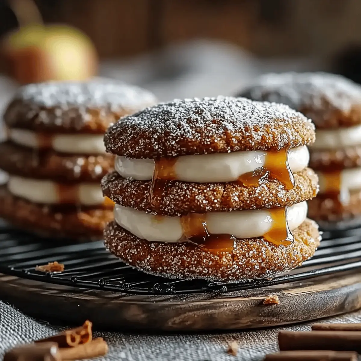 Apple Cider Whoopie Pie Cookies with Caramel