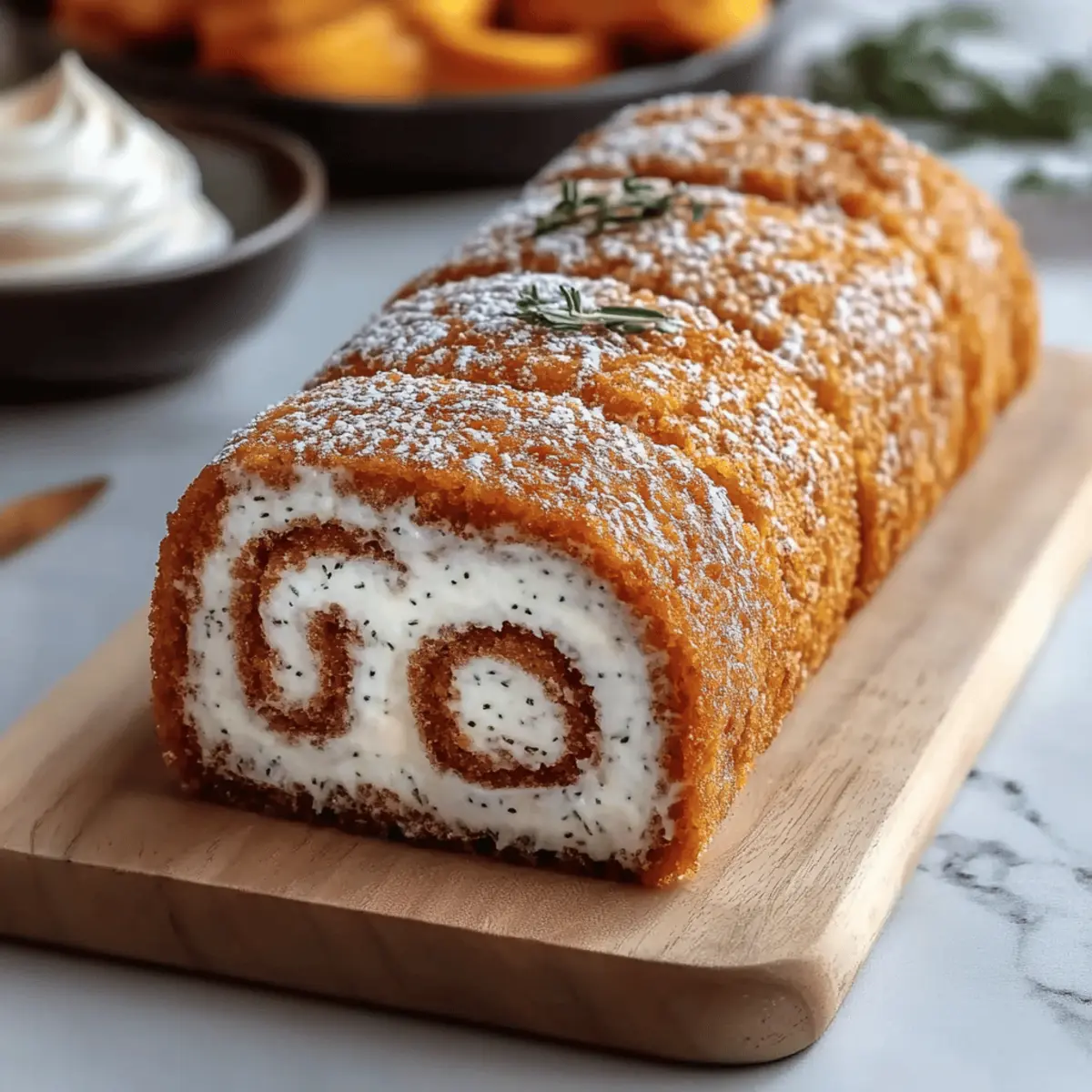 Fall Pumpkin Spice Roll Cake