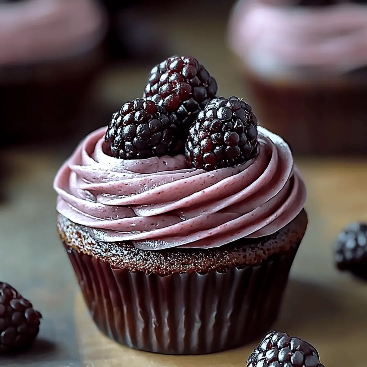 Dark Chocolate Blackberry Cupcakes