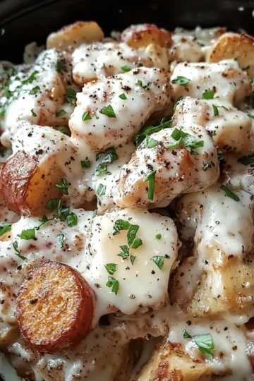 Crockpot Garlic Parmesan Chicken And Potatoes