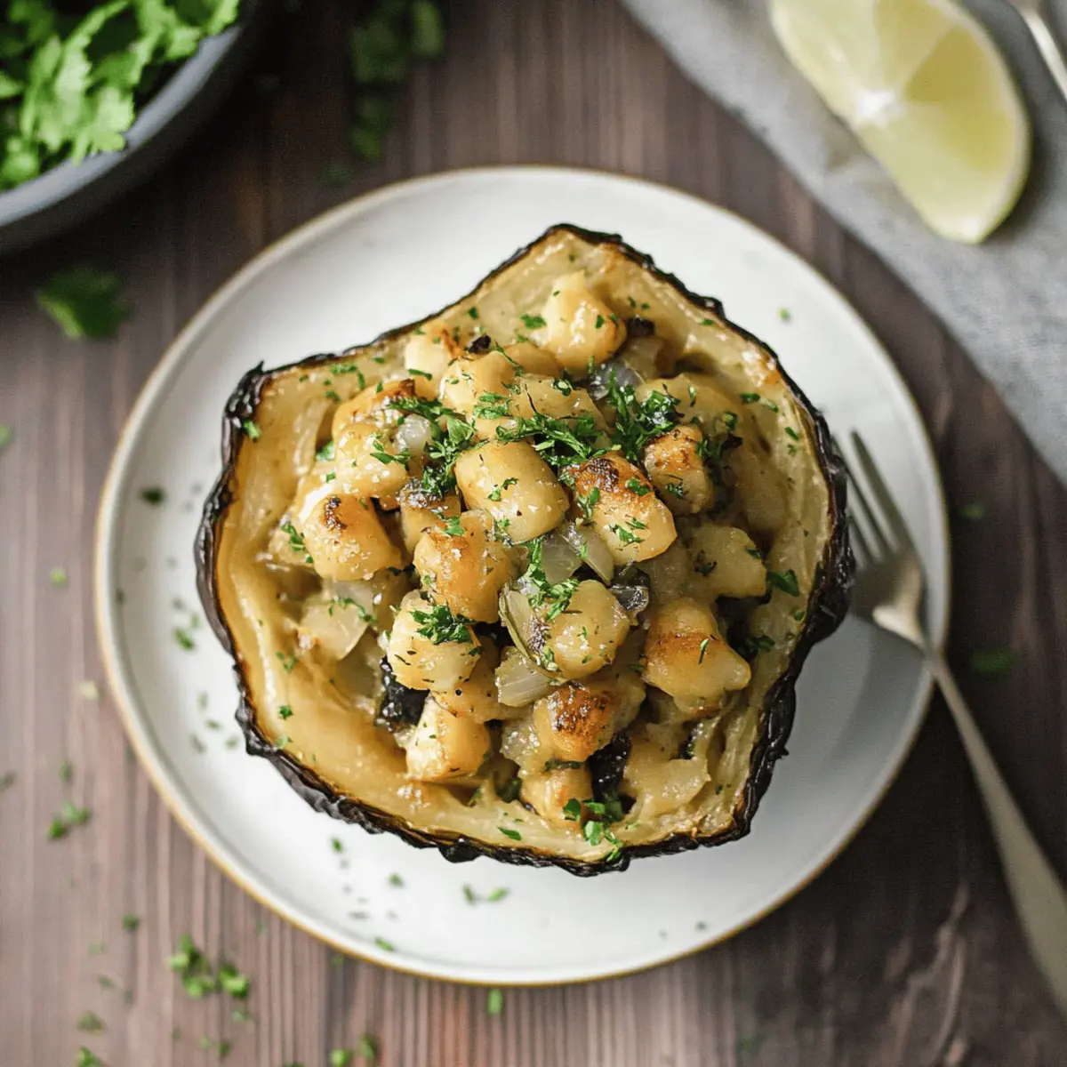 Curried Chickpea Stuffed Acorn Squash