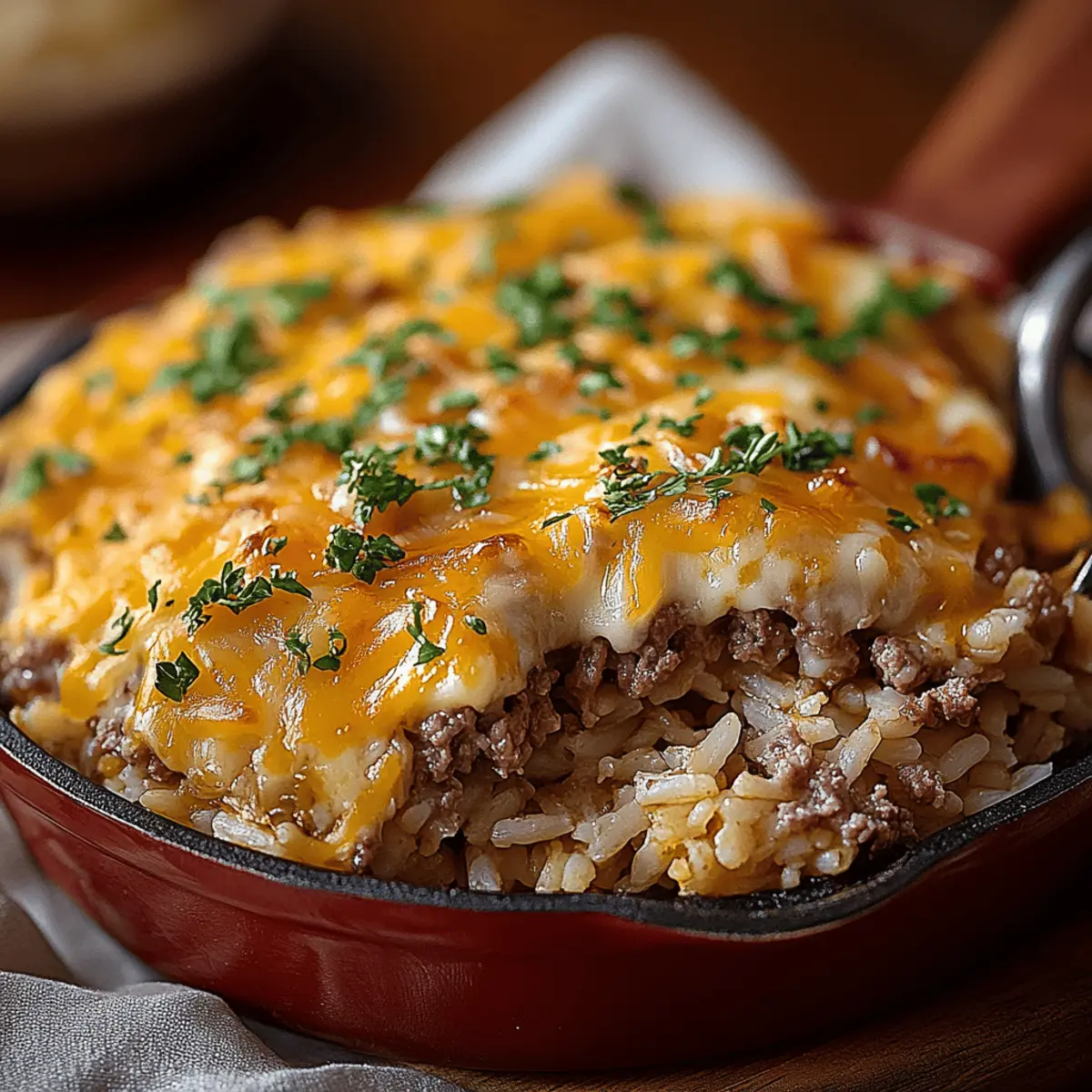Cheesy Hamburger Rice Casserole