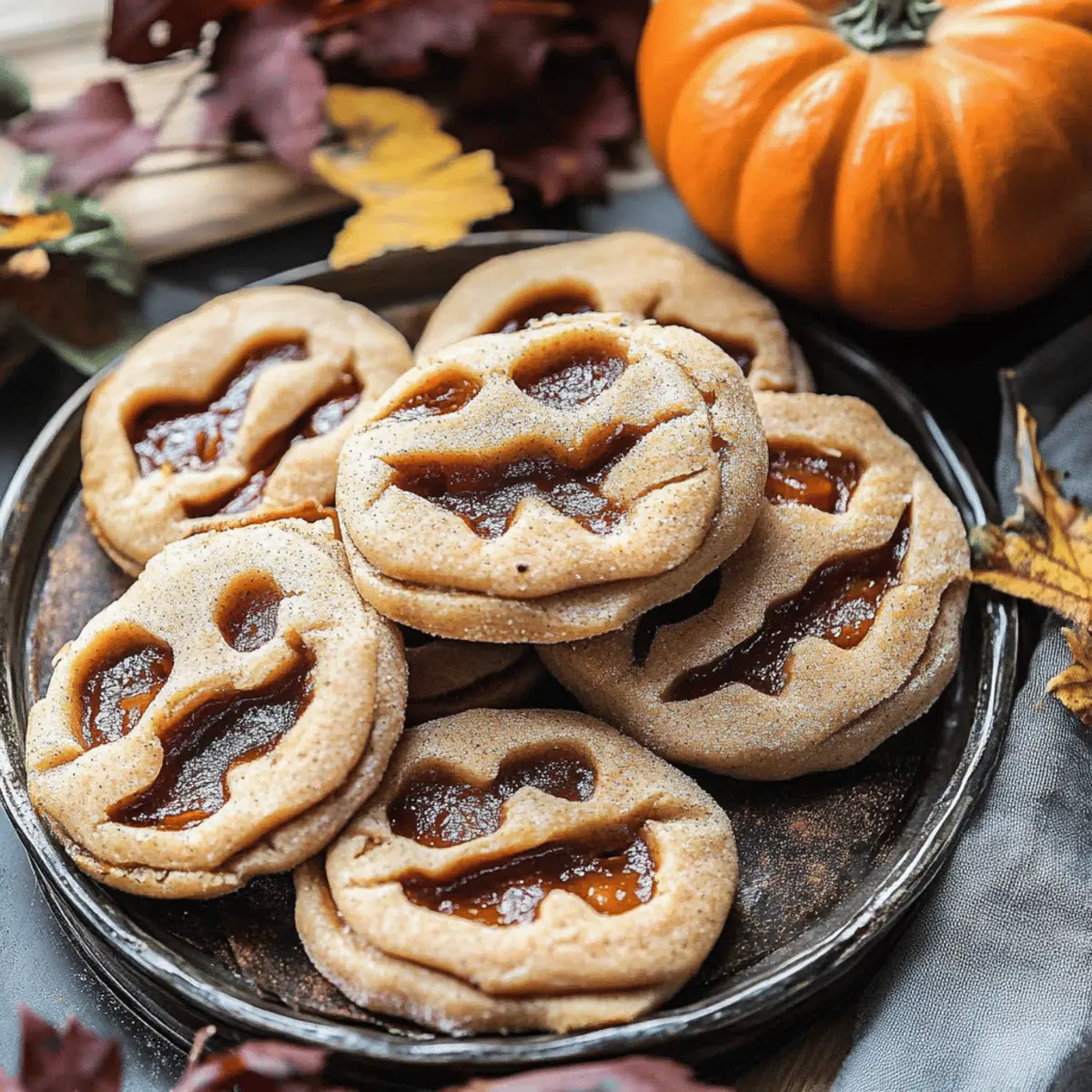 Milk Chocolate Stuffed Jack-O’-Lantern Cookies