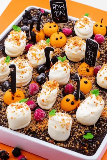 Halloween Graveyard Chocolate Poke Cake