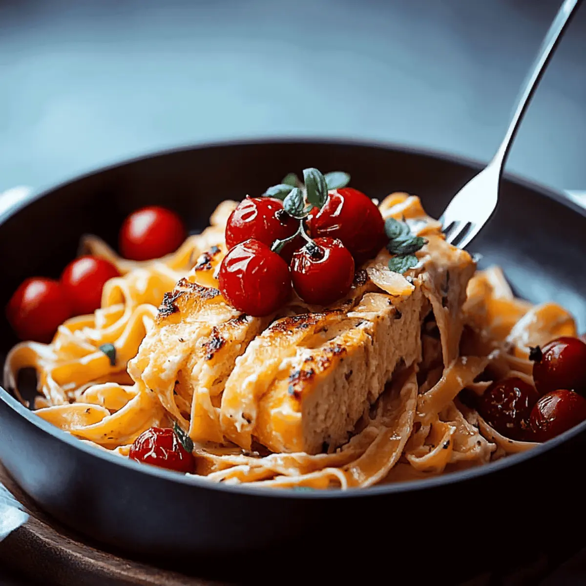 Fettuccine Salmon with Cherry Tomatoes