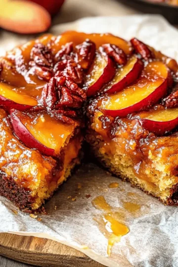 Bourbon Peach Upside Down Cake