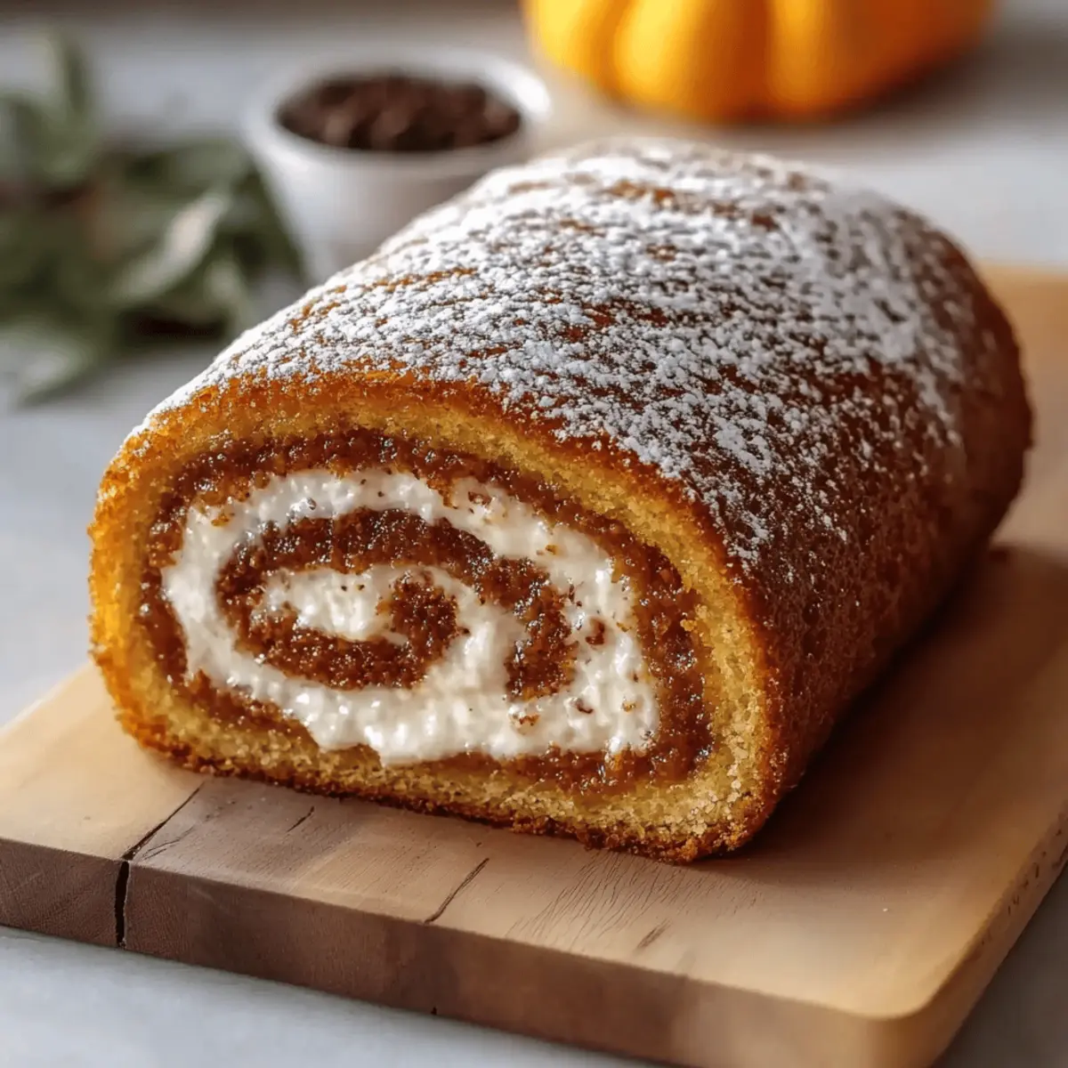 Fall Pumpkin Spice Roll Cake