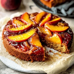 Bourbon Peach Upside Down Cake
