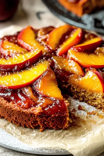 Bourbon Peach Upside Down Cake