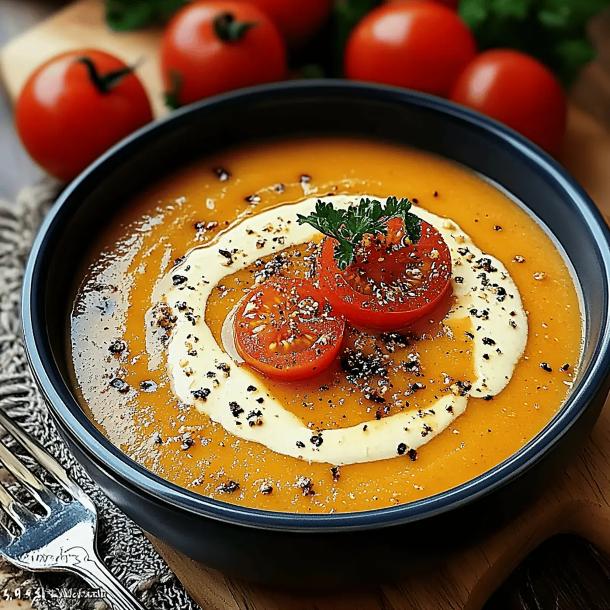 Creamy Roasted Garlic Tomato Soup
