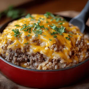 Cheesy Hamburger Rice Casserole