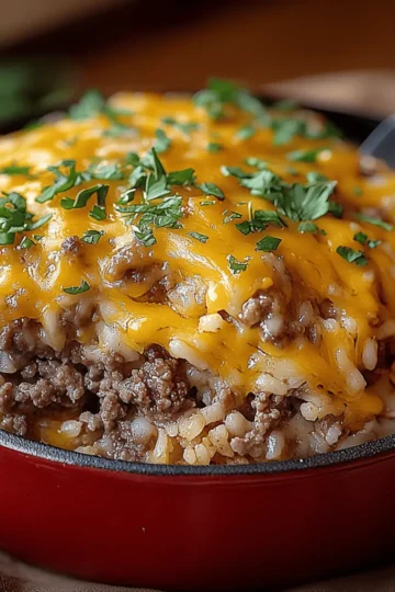 Cheesy Hamburger Rice Casserole