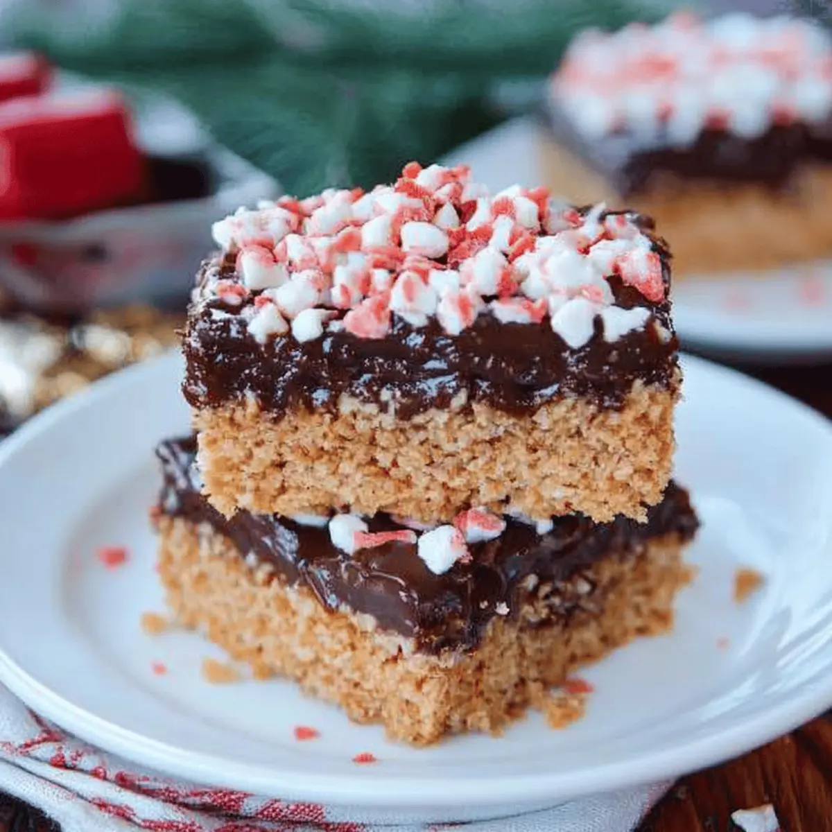 Chocolate Peppermint Rice Crispy Bars