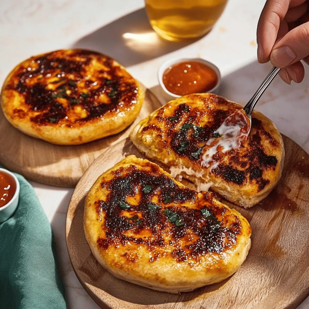 Chili Crisp Cottage Cheese Flatbreads