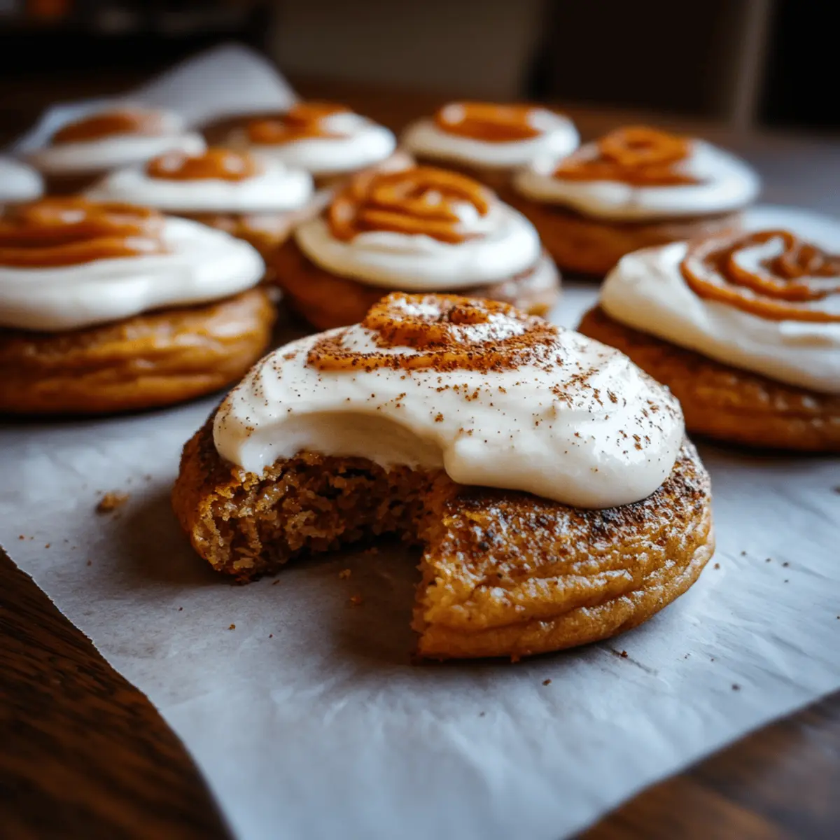 Pumpkin Sugar Cookies with Cream Cheese Frosting