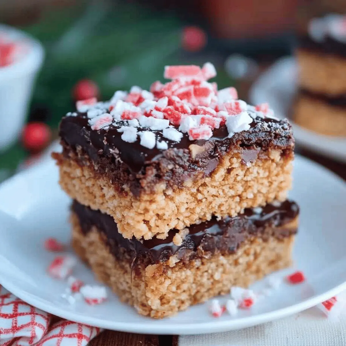Chocolate Peppermint Rice Crispy Bars