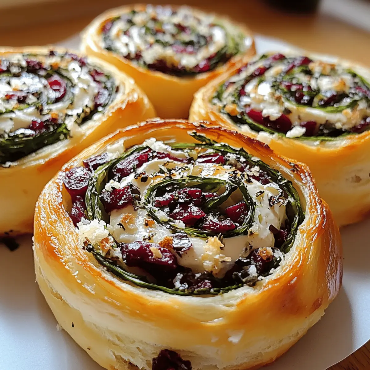 Cranberry Feta Pinwheels with Cream Cheese
