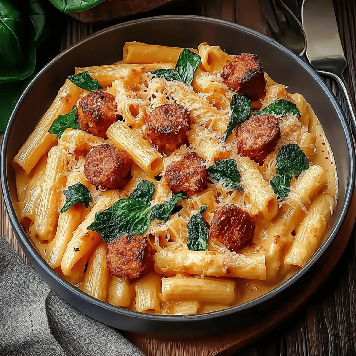 One Pot Creamy Cajun Sausage Pasta
