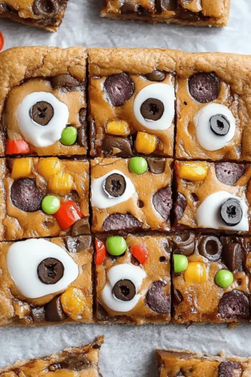 Halloween Candy Cookie Bars