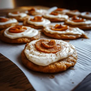 Pumpkin Sugar Cookies with Cream Cheese Frosting