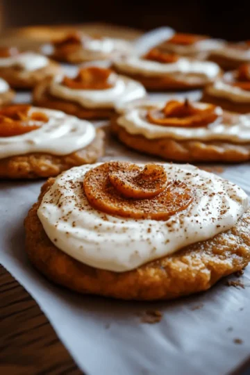 Pumpkin Sugar Cookies with Cream Cheese Frosting