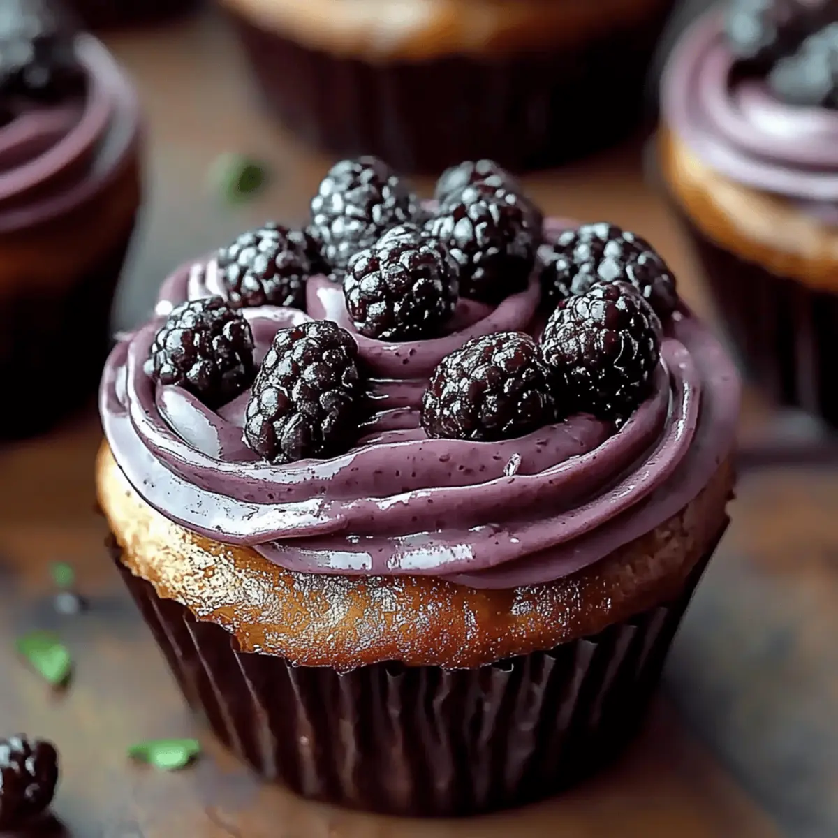 Dark Chocolate Blackberry Cupcakes
