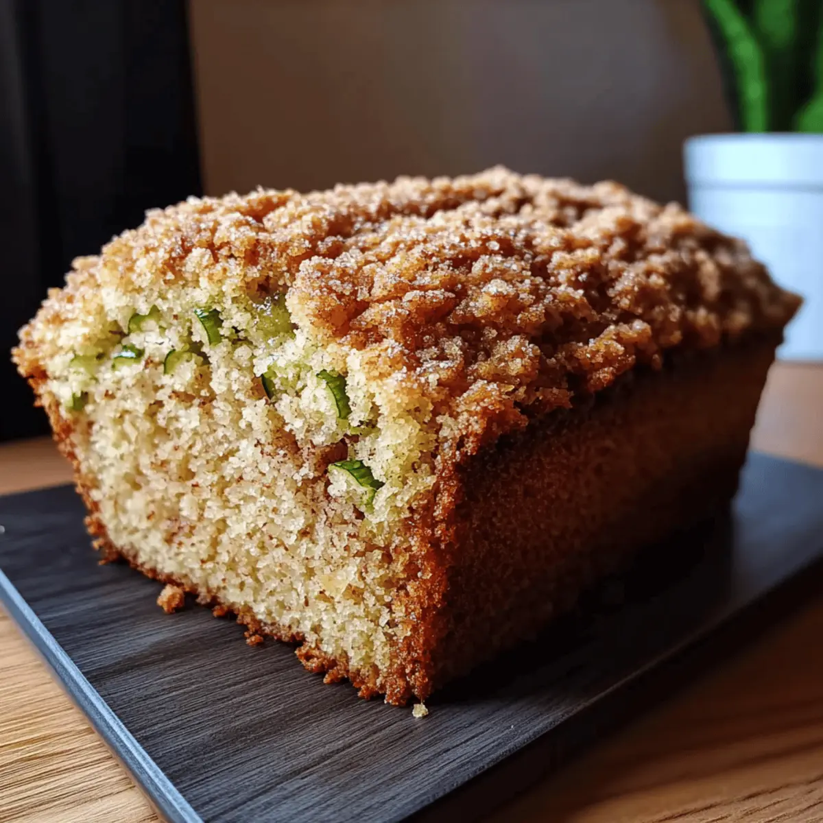Cinnamon Streusel Topped Zucchini Bread