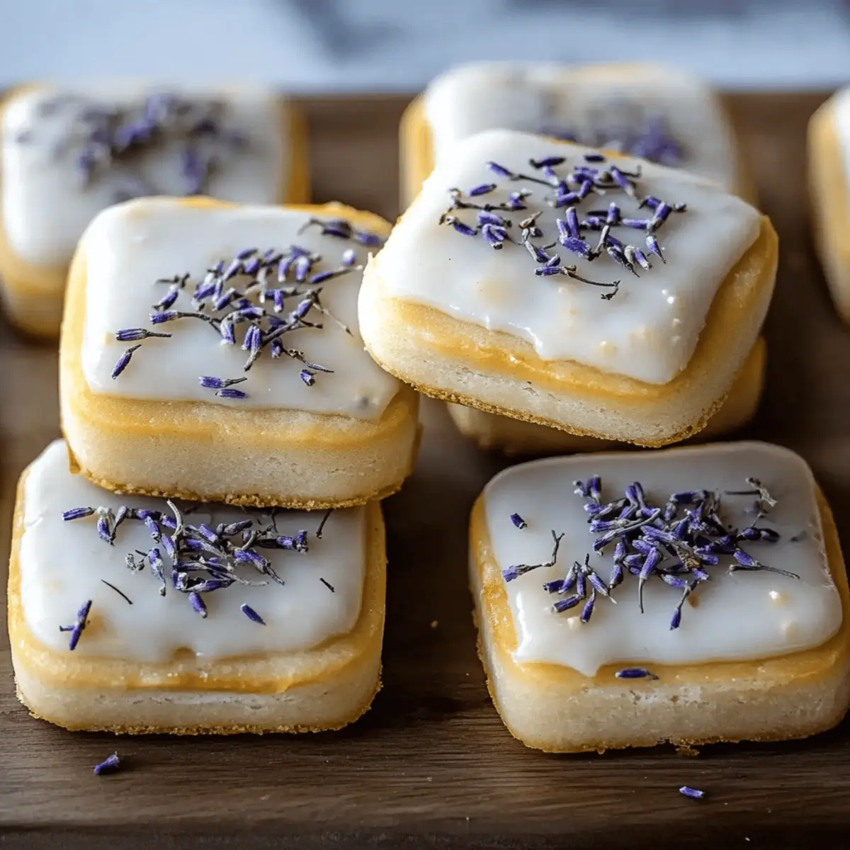 Iced Lemon Lavender Shortbread Cookies