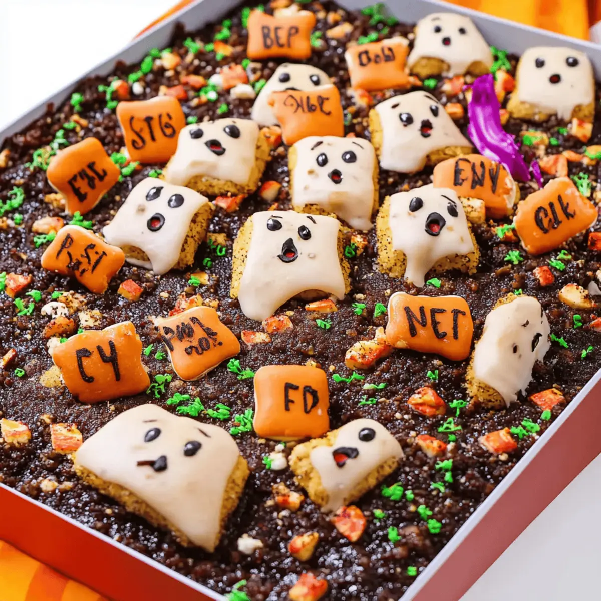 Halloween Graveyard Chocolate Poke Cake