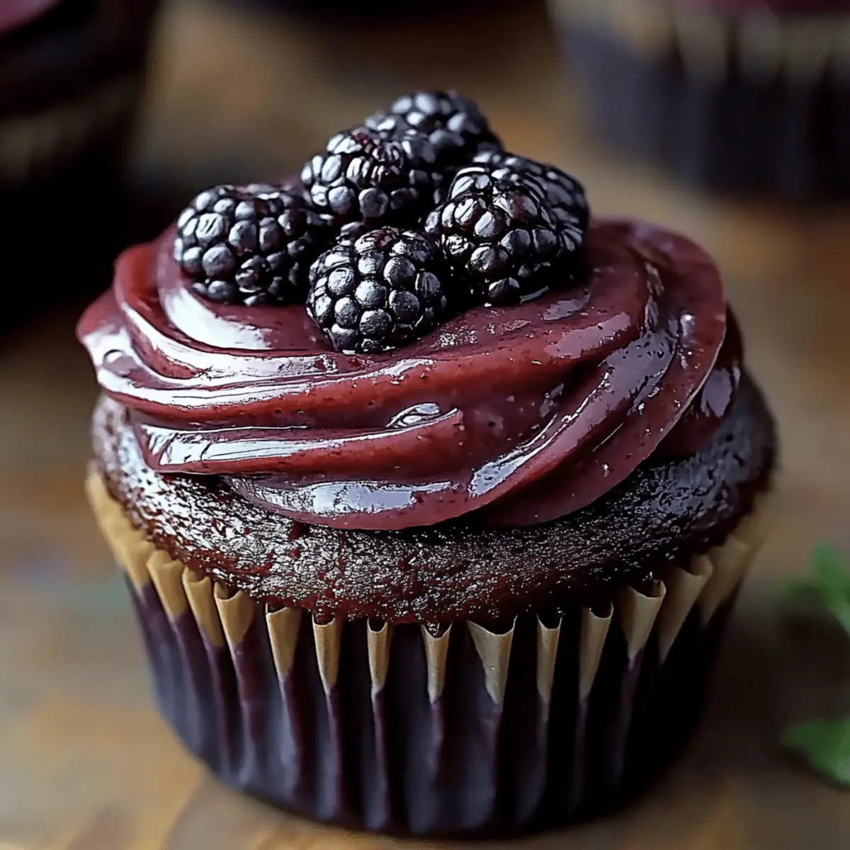 Dark Chocolate Blackberry Cupcakes