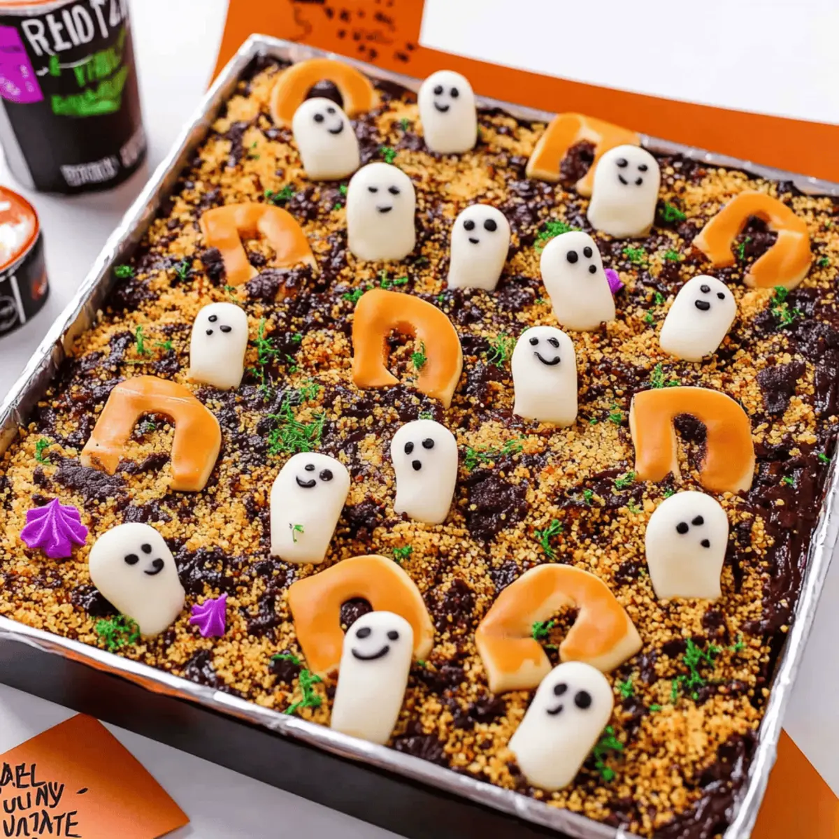 Halloween Graveyard Chocolate Poke Cake