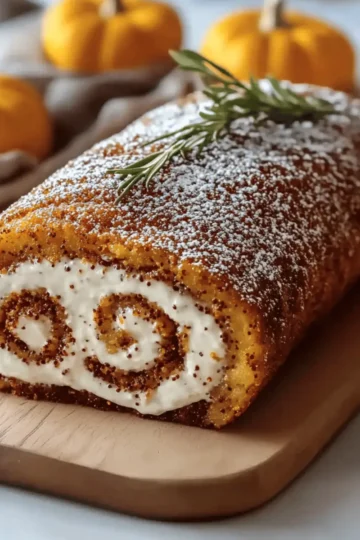 Fall Pumpkin Spice Roll Cake