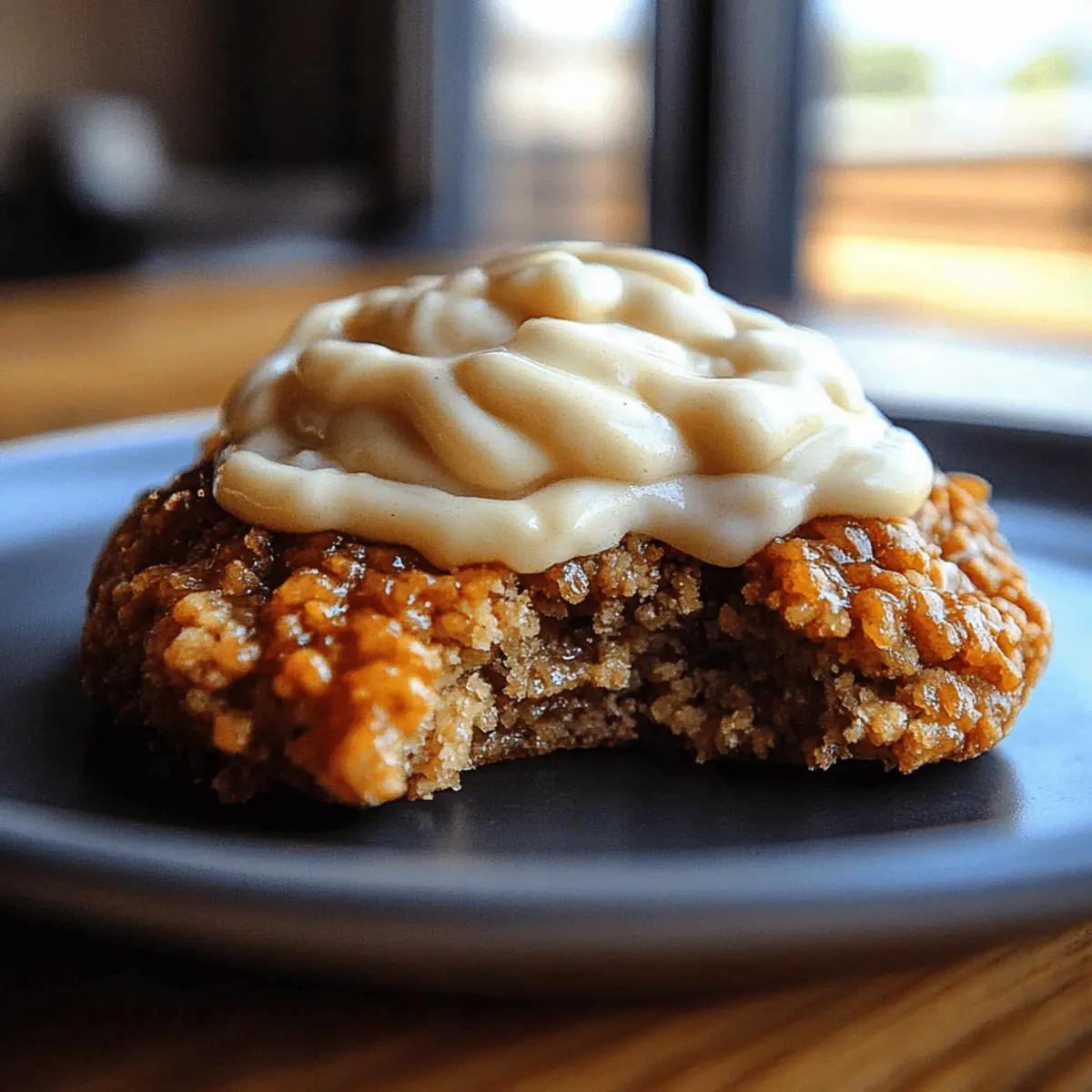 Soft Chewy Pumpkin Oatmeal Cookies Maple Frosting