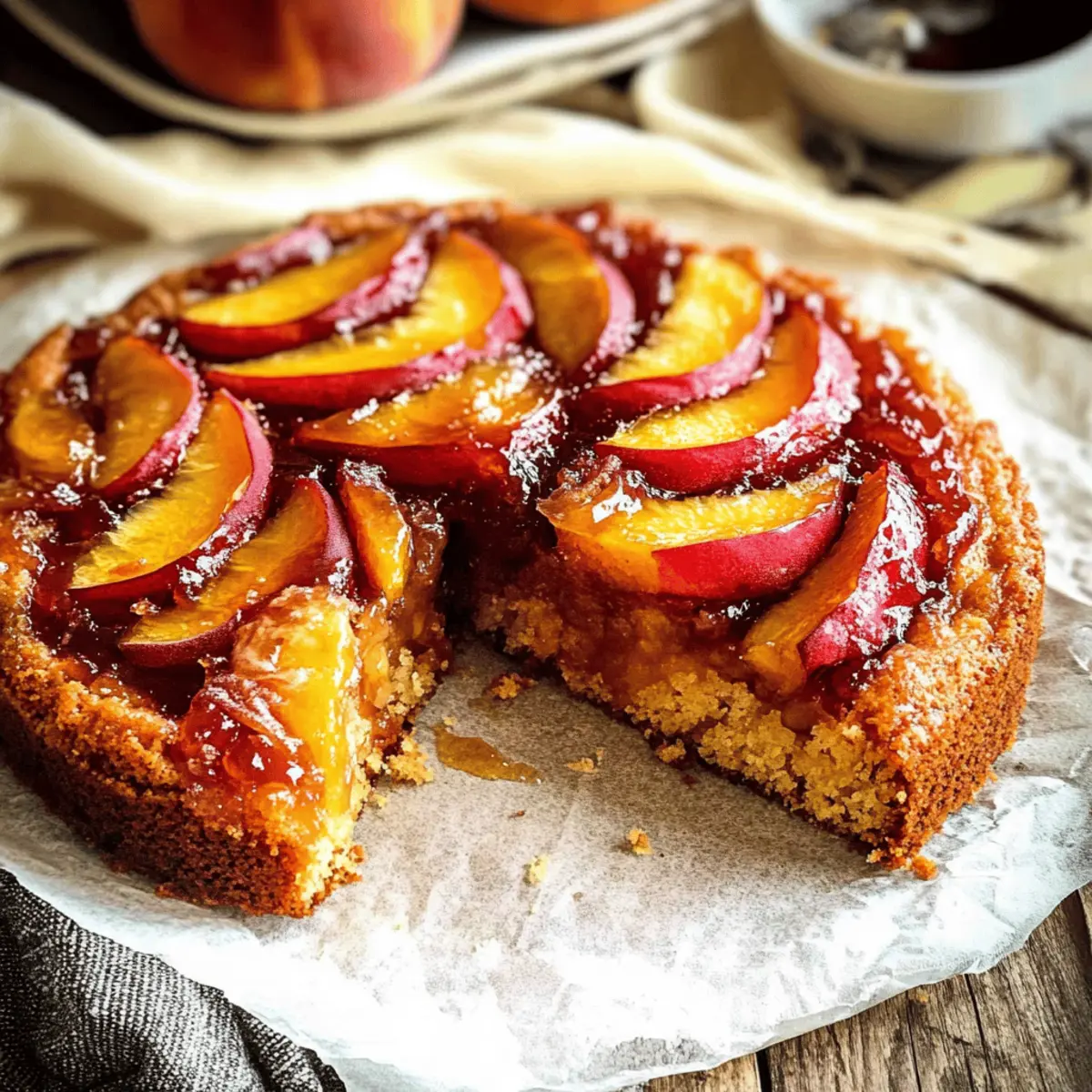 Bourbon Peach Upside Down Cake
