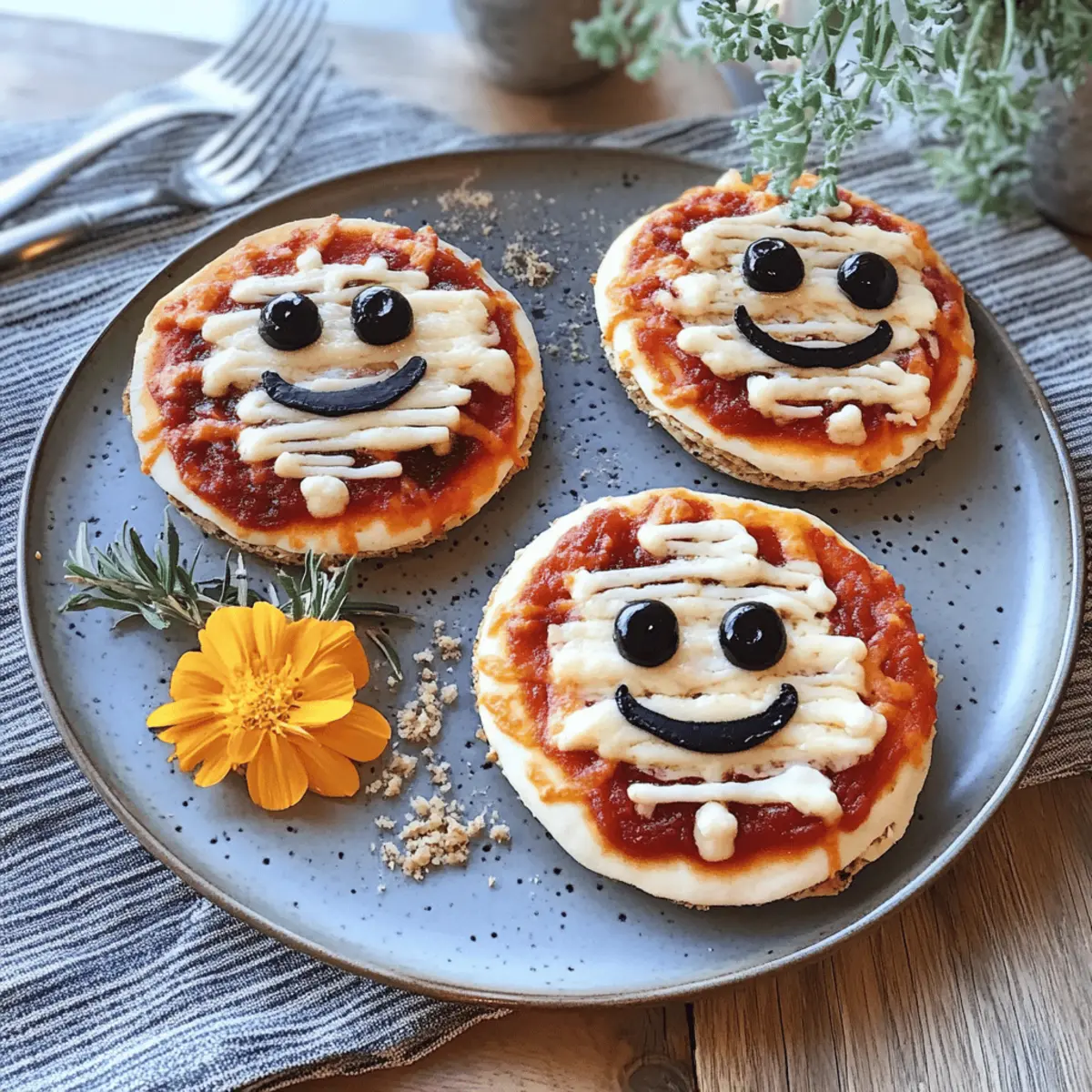 Halloween Mini Pizzas