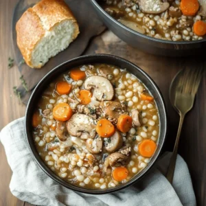 Vegetarian Mushroom Barley Soup